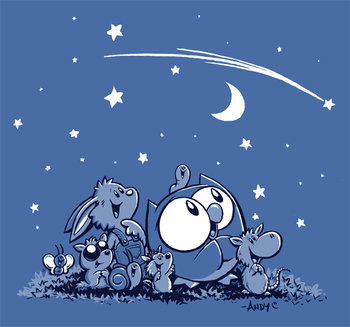 OWLY MEN'S BLUE STARRY NIGHT T-SHIRT